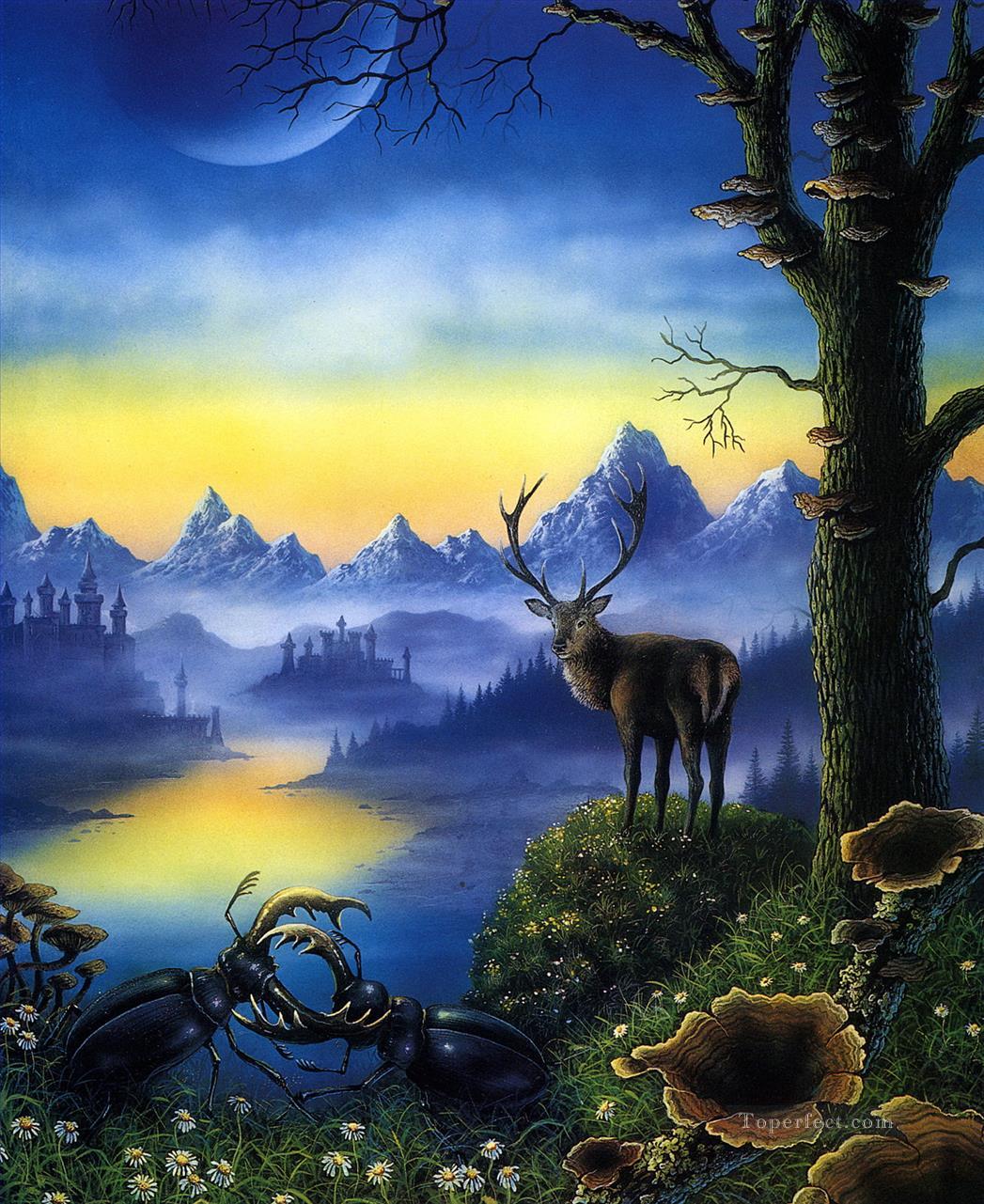 elk stag Fantasy Oil Paintings